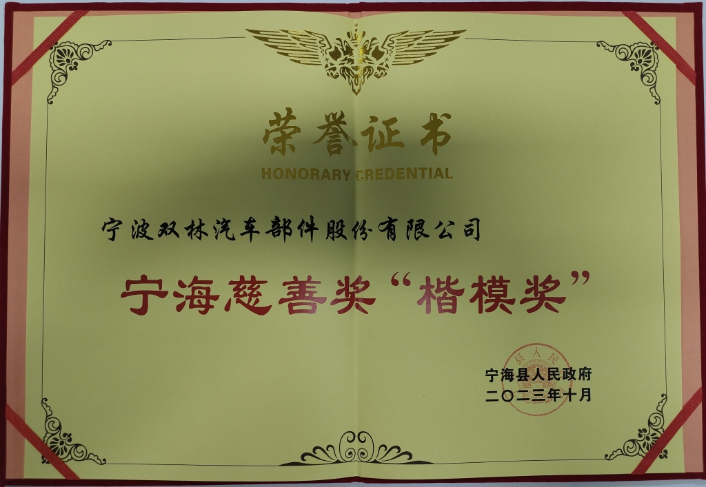 不朽情缘荣获首批宁海慈悲奖“表率奖”